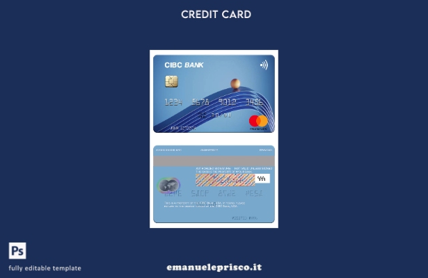 modello mastercard USA CIBC Bank in stile verificato